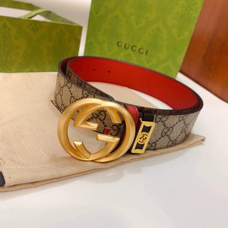 GUCCI Embellished coated-canvas and leather belt 'Beige' Banlieue91