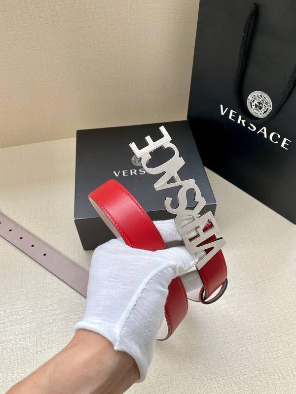 Versace Women's Leather Logo Decorated Buckle Belt Banlieue91