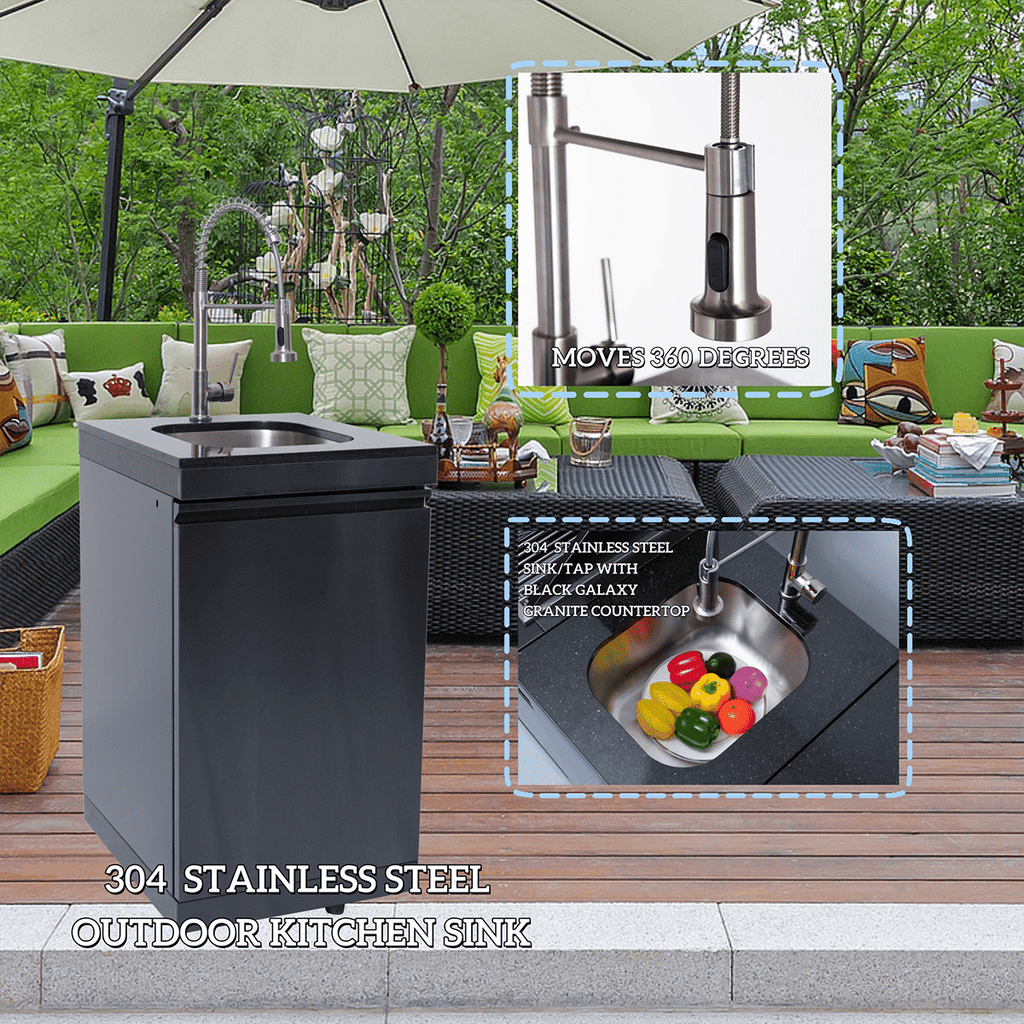 104" 4-Burner 72000 BTU Black Outdoor Kitchen Island Grill with Storage Cabinets & Drawers