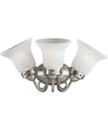 OPEN BOX Bedford 3-Light Etched Alabaster Glass Traditional Bath Vanity Light Brushed Nickel LampsUSA