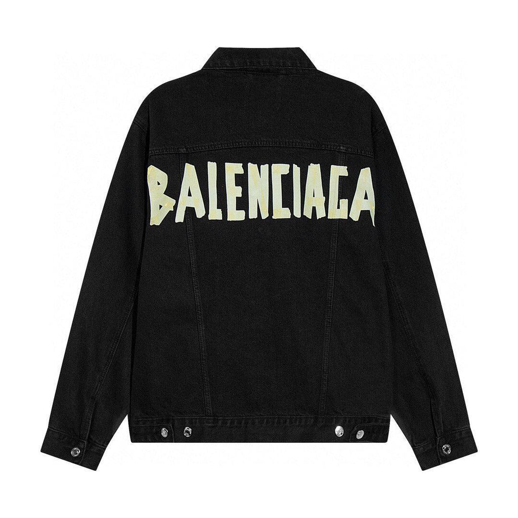 Balenciaga embossed paper denim jacket Banlieue91