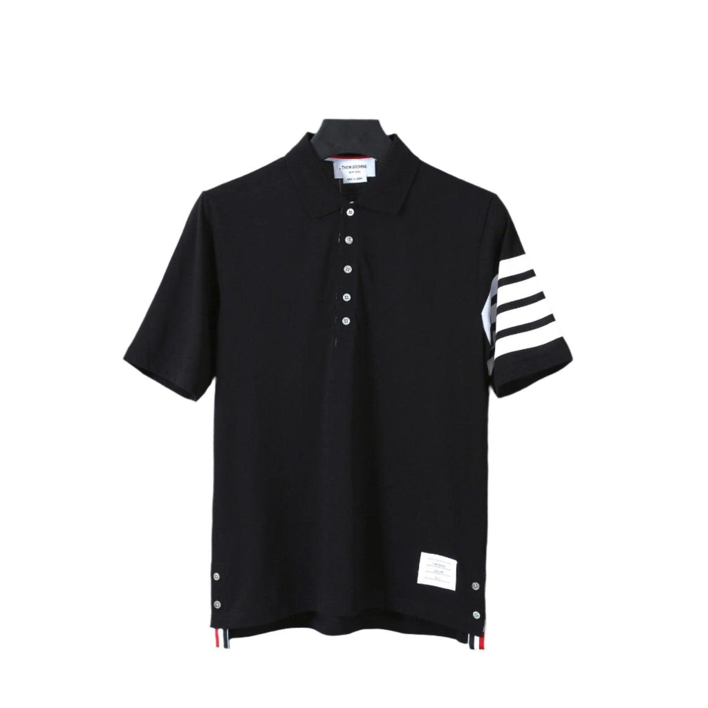 Thom Browne Black T-Shirt with Collar Banlieue91