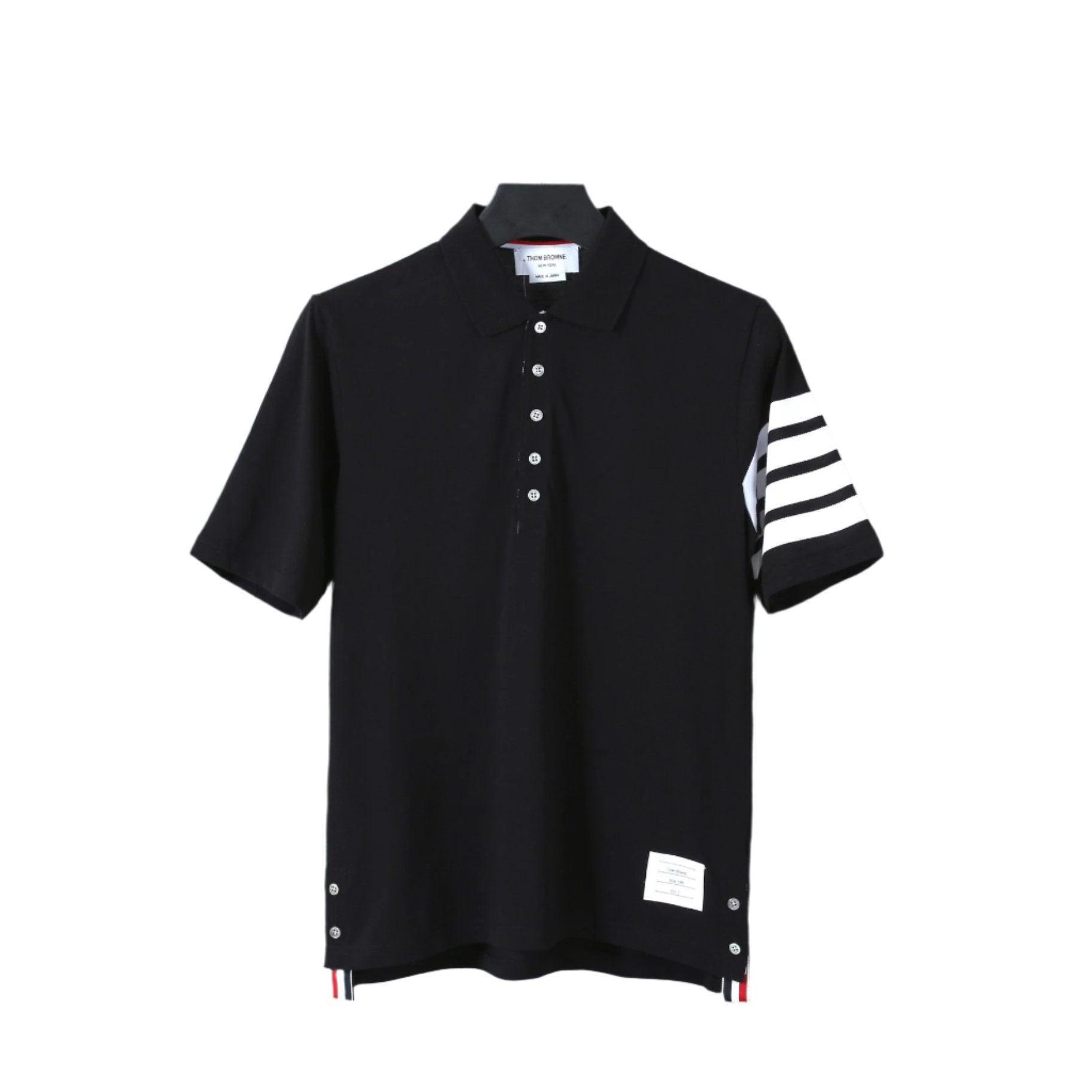 Thom Browne Black T-Shirt with Collar Banlieue91