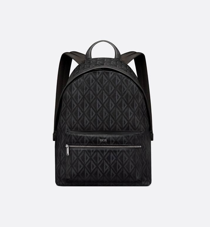 Dior Rider Zipped Backpack Black Coated Cotton Canvas with CD Diamond Print Banlieue91