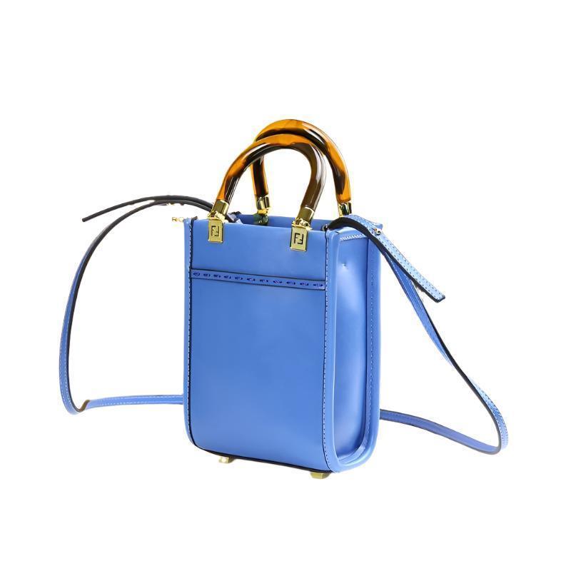 Fendi  Vitello King Plexiglass Logo Embossed Mini Fendi Sunshine Shopper Tote