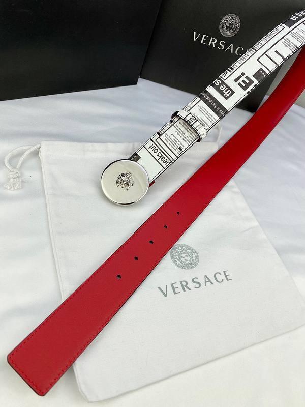 Versace MEDUSA BIGGIE ENAMEL LEATHER BELT Banlieue91