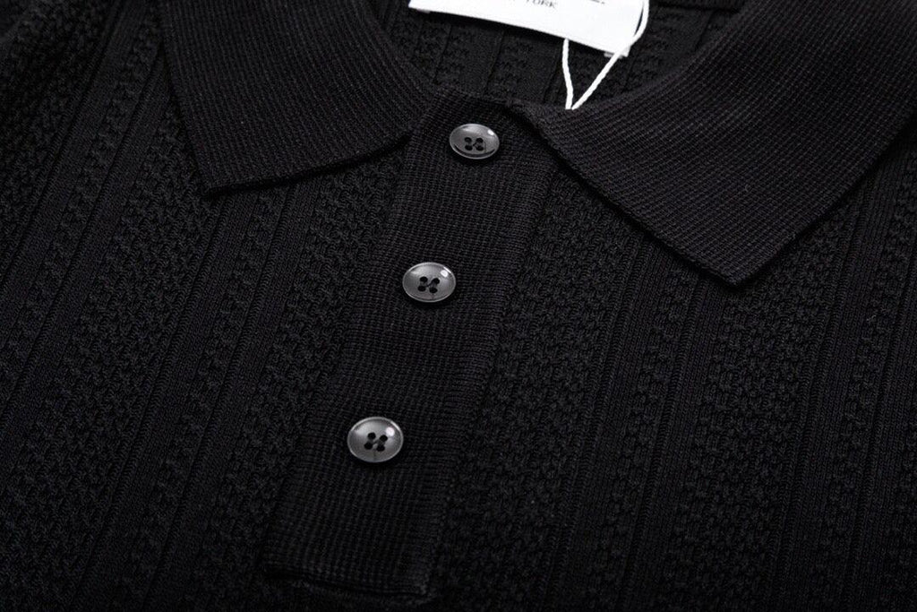 Thom Browne Black T-Shirt with Collar Banlieue91