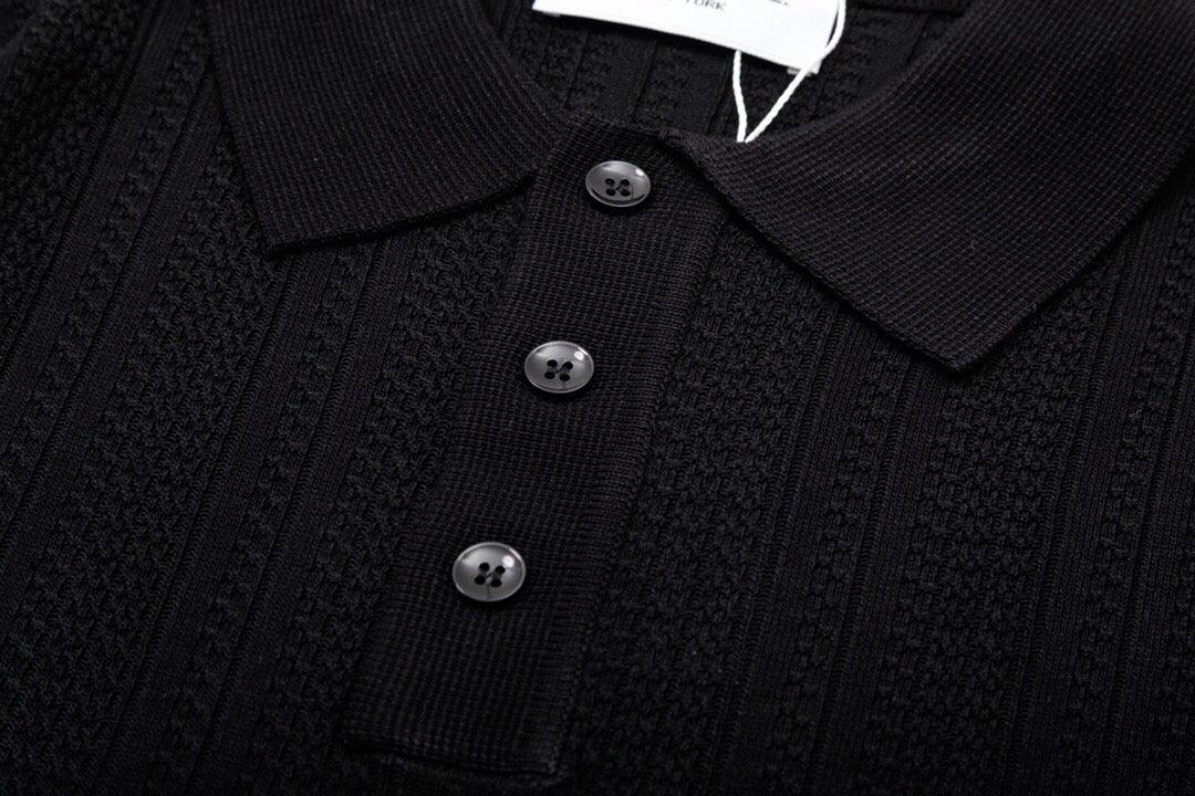 Thom Browne Black T-Shirt with Collar Banlieue91