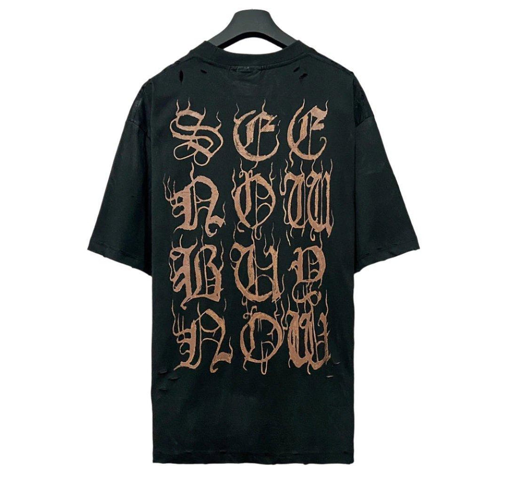 Balenciaga Faded Black T-Shirt Without Collar Banlieue91