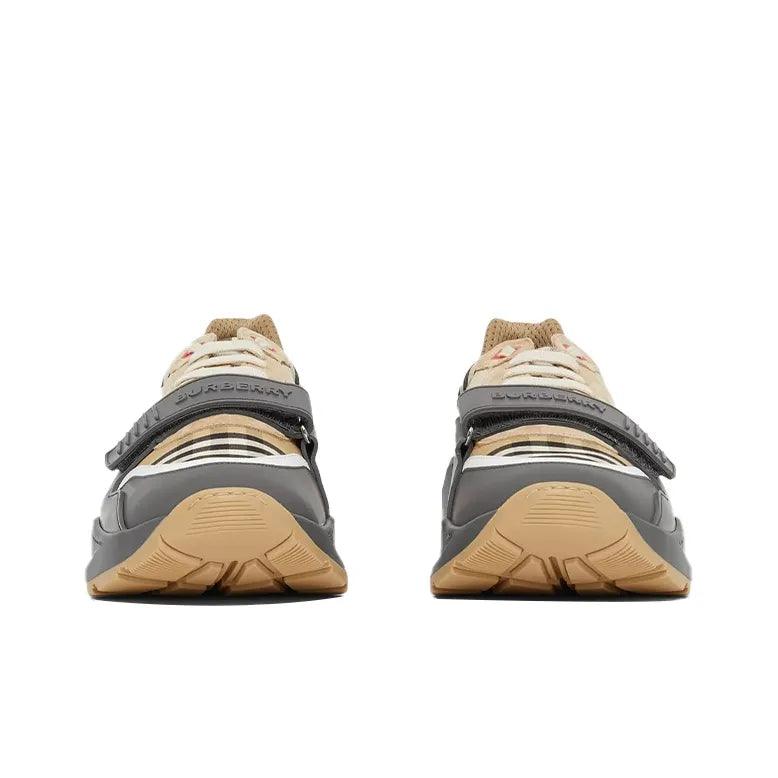 Burberry Ramsey Vintage Check Suede Leather Sneakers Grey Archive Beige Banlieue91