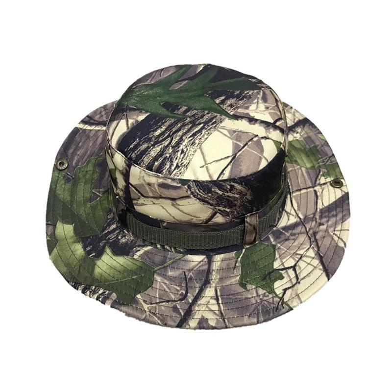 Camouflage Outdoor Bucket Hat Camping Hat Men Foldable Sun Cap Breathable Adjustable Bucket Cap for Men/Women Sports Sun Cap Unisex Fishing Hiking Travel Solid Color Hats Stevvex