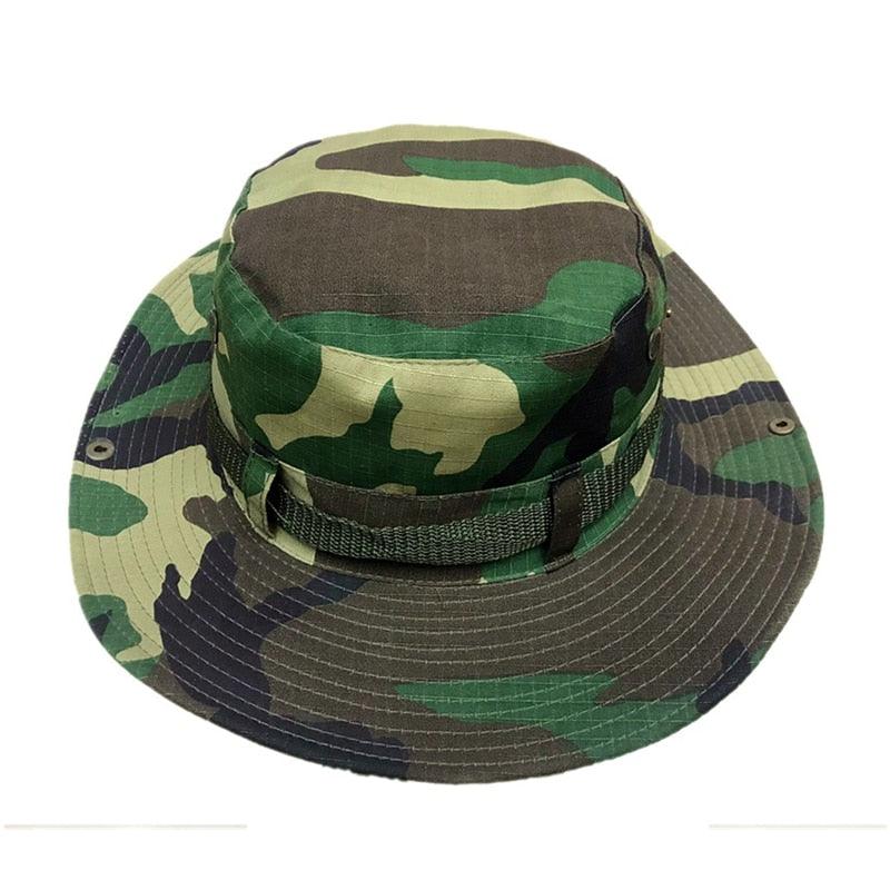 Camouflage Outdoor Bucket Hat Camping Hat Men Foldable Sun Cap Breathable Adjustable Bucket Cap for Men/Women Sports Sun Cap Unisex Fishing Hiking Travel Solid Color Hats Stevvex
