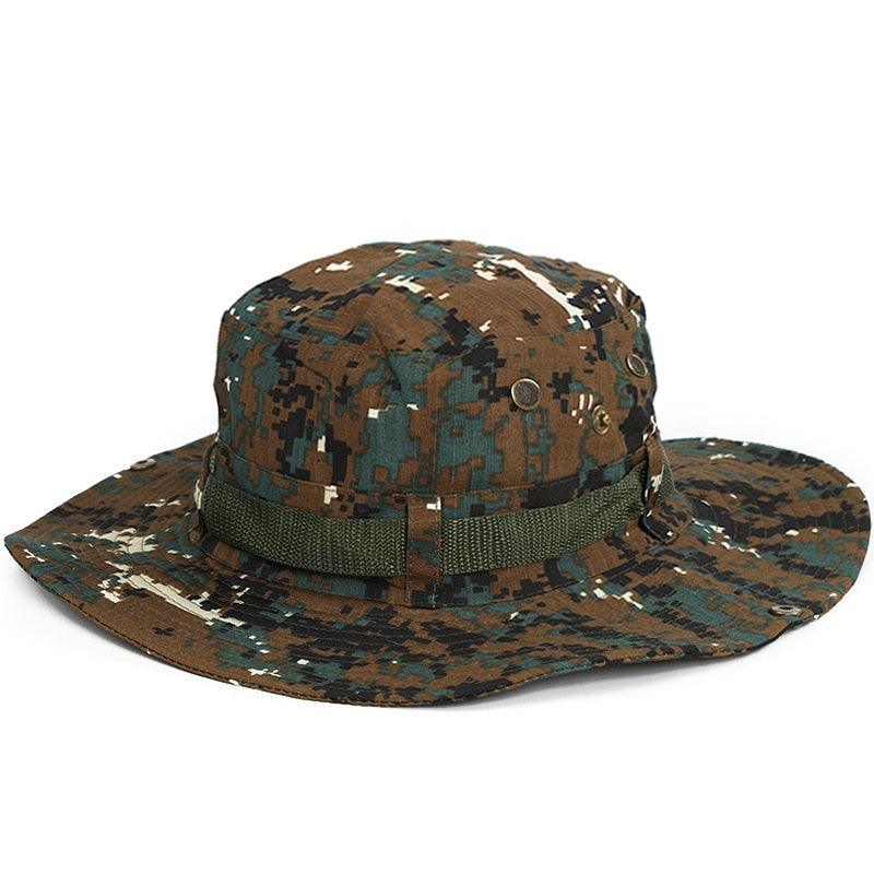 Camouflage Outdoor Bucket Hat Camping Hat Men Foldable Sun Cap Breathable Adjustable Bucket Cap for Men/Women Sports Sun Cap Unisex Fishing Hiking Travel Solid Color Hats Stevvex