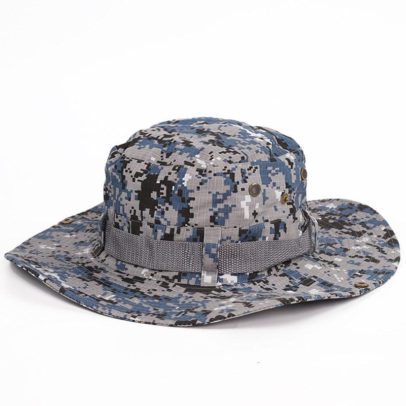 Camouflage Outdoor Bucket Hat Camping Hat Men Foldable Sun Cap Breathable Adjustable Bucket Cap for Men/Women Sports Sun Cap Unisex Fishing Hiking Travel Solid Color Hats Stevvex