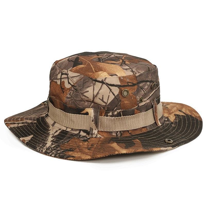 Camouflage Outdoor Bucket Hat Camping Hat Men Foldable Sun Cap Breathable Adjustable Bucket Cap for Men/Women Sports Sun Cap Unisex Fishing Hiking Travel Solid Color Hats Stevvex