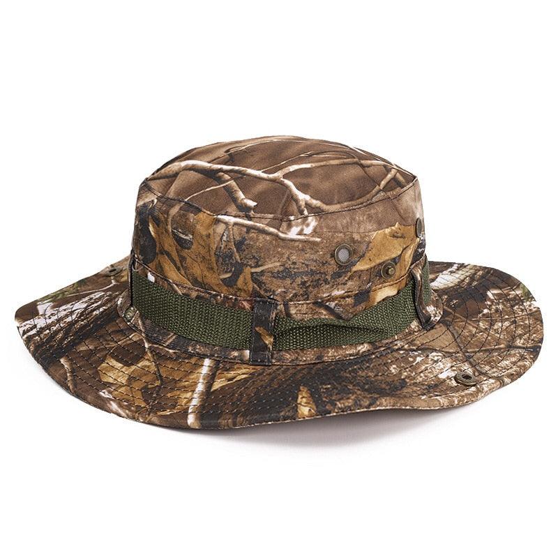 Camouflage Outdoor Bucket Hat Camping Hat Men Foldable Sun Cap Breathable Adjustable Bucket Cap for Men/Women Sports Sun Cap Unisex Fishing Hiking Travel Solid Color Hats Stevvex