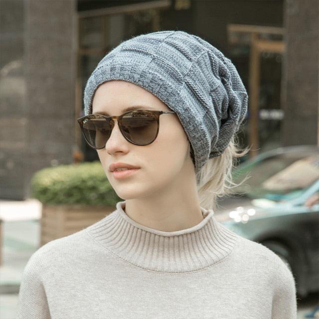 Caps Warmer Bonnet Casual Cap Winter Beanie Hats Hat winter hat Bobble Hat Winter Balaclava Women Bandana Baotou Cap Scarf Warm Thick Beanie Skellies Women Girls Cable Knit Soft Cute Beanie with Ears Detachable Pompom Fur Hat Girls Stevvex