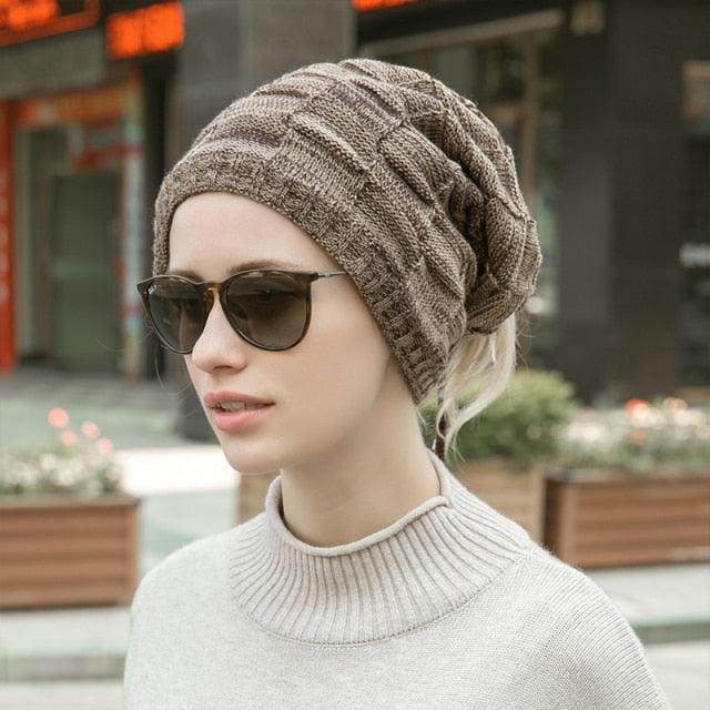 Caps Warmer Bonnet Casual Cap Winter Beanie Hats Hat winter hat Bobble Hat Winter Balaclava Women Bandana Baotou Cap Scarf Warm Thick Beanie Skellies Women Girls Cable Knit Soft Cute Beanie with Ears Detachable Pompom Fur Hat Girls Stevvex