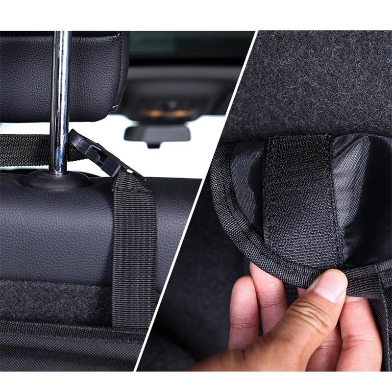 Car Trunk Organizer Adjustable Backseat Storage Bag Net High Capacity Multi-use Oxford Automobile Adjustable Strap Durable Seat Back Organizers Universal Back Seat Trunk Organizer Hanging Car Organizer Trunk Foldable Cargo Storage Backseat Trunk Organizer Stevvex
