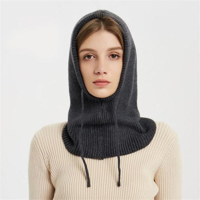 Cashmere Winter Knitted Hat Beanie Women Scarf Skellies Beanies Winter Hats For Women Men Cap Solid Bonnet Mask Brand Hat Balaclava Shawl Women Winter Hat Soft Knitted Hooded Neck Collar Cap Beanie Hat Warm Scarf Unisex Bonnet Hooded Scarf Hat Stevvex