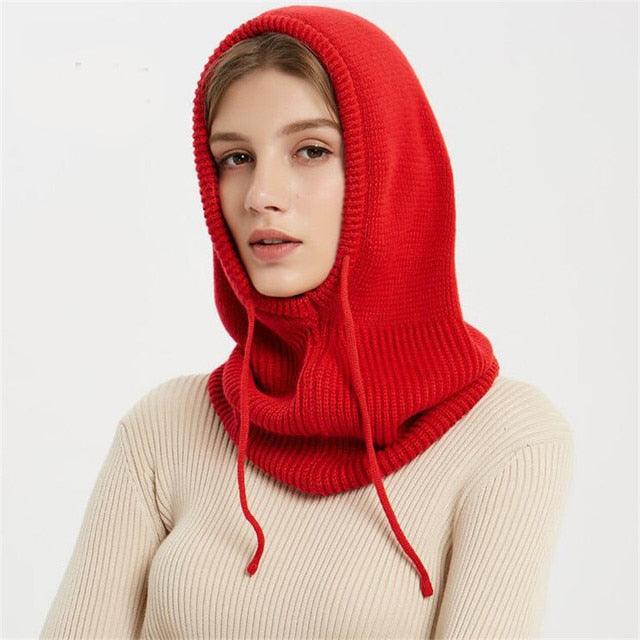 Cashmere Winter Knitted Hat Beanie Women Scarf Skellies Beanies Winter Hats For Women Men Cap Solid Bonnet Mask Brand Hat Balaclava Shawl Women Winter Hat Soft Knitted Hooded Neck Collar Cap Beanie Hat Warm Scarf Unisex Bonnet Hooded Scarf Hat Stevvex