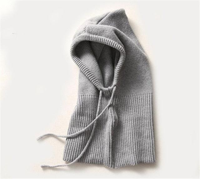 Cashmere Winter Knitted Hat Beanie Women Scarf Skellies Beanies Winter Hats For Women Men Cap Solid Bonnet Mask Brand Hat Balaclava Shawl Women Winter Hat Soft Knitted Hooded Neck Collar Cap Beanie Hat Warm Scarf Unisex Bonnet Hooded Scarf Hat Stevvex