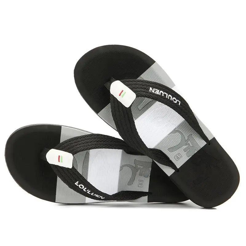 Casual  Men Blue Summer Flip Flops High Quality Men Flip Flops Breathable Beach Slippers Outdoor Cool Simple Design Comfortable Walking Sandals