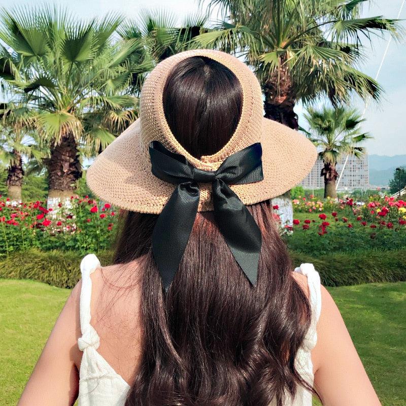 Casual Summer Hats For Women Foldable Hollow Out Hat Modern Women's Simple Vintage Comfortable Sun Hats Cute Women Wide Beach Hats Girl Outside Travel Hats Stevvex
