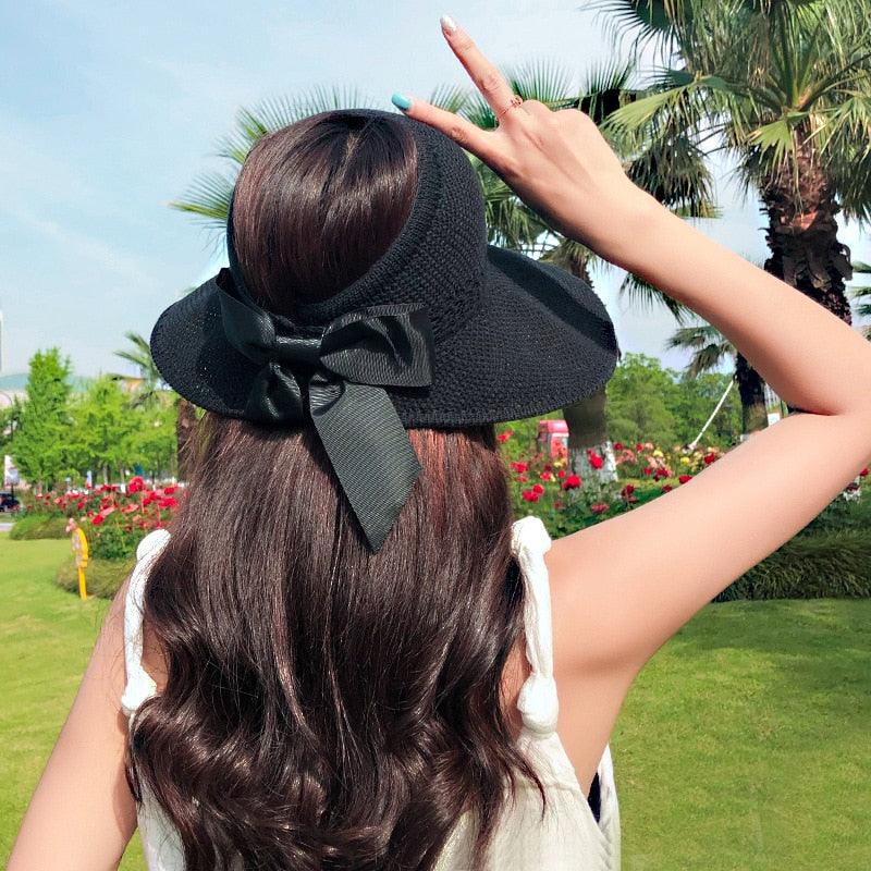 Casual Summer Hats For Women Foldable Hollow Out Hat Modern Women's Simple Vintage Comfortable Sun Hats Cute Women Wide Beach Hats Girl Outside Travel Hats Stevvex
