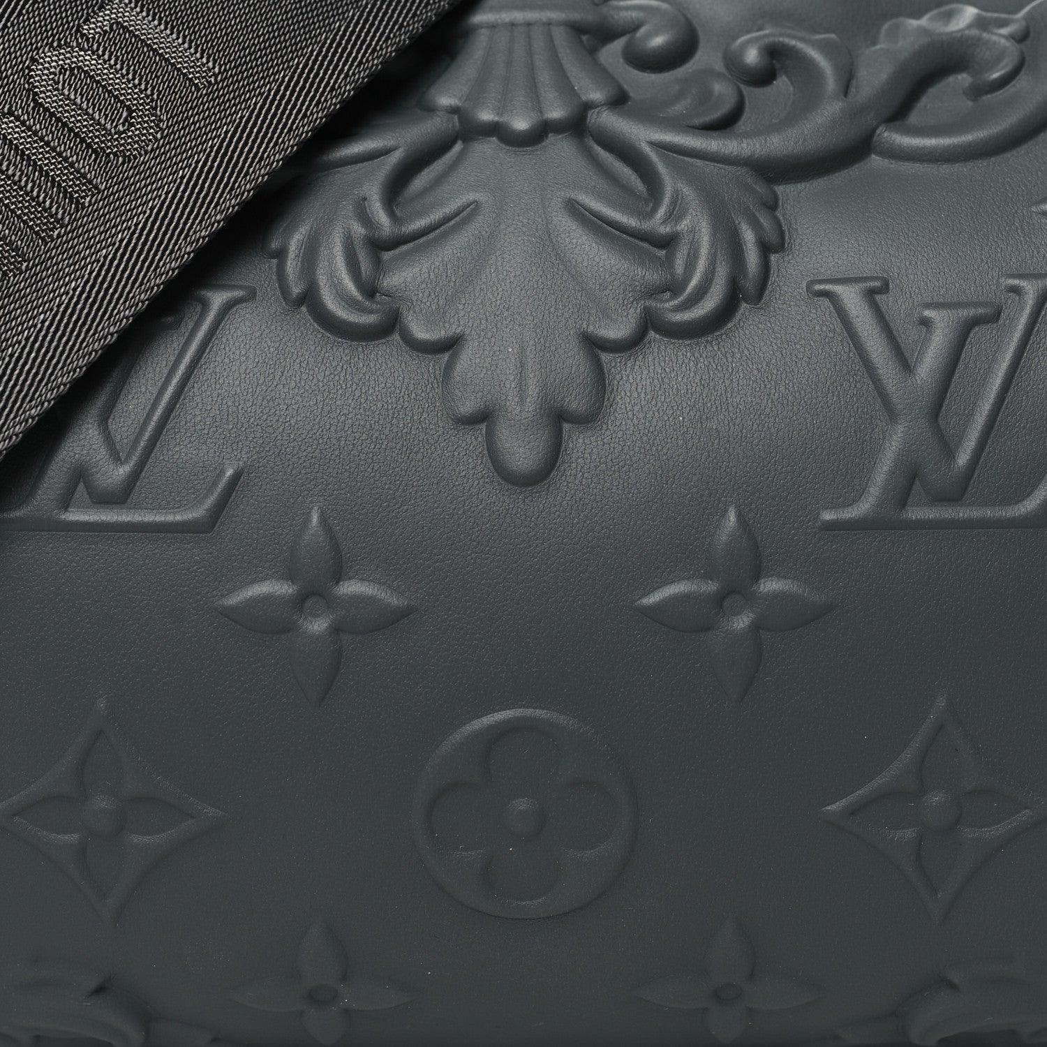 Louis Vuitton  Calfskin Debossed Monogram Versailles City Keepall Dark Shadow Grey Banlieue91
