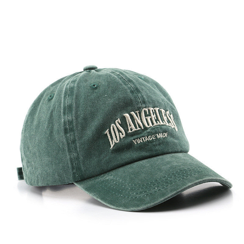 Distressed Satin Letter Embroidery Baseball Cap – Adjustable Unisex FitiqueFit