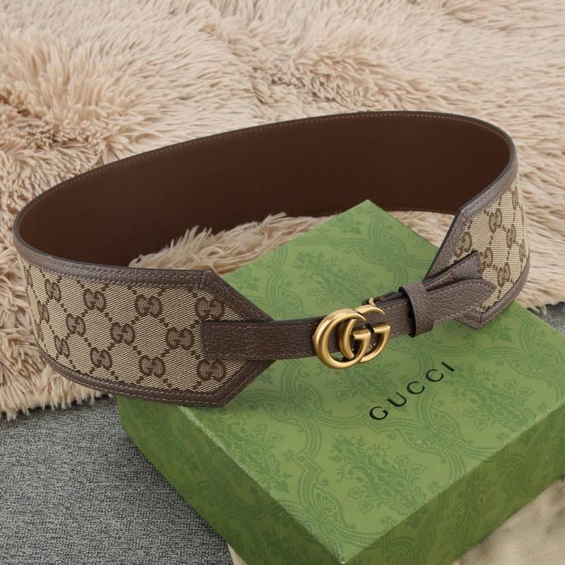 Gucci GG-buckle canvas Women belt 'Brown' Banlieue91