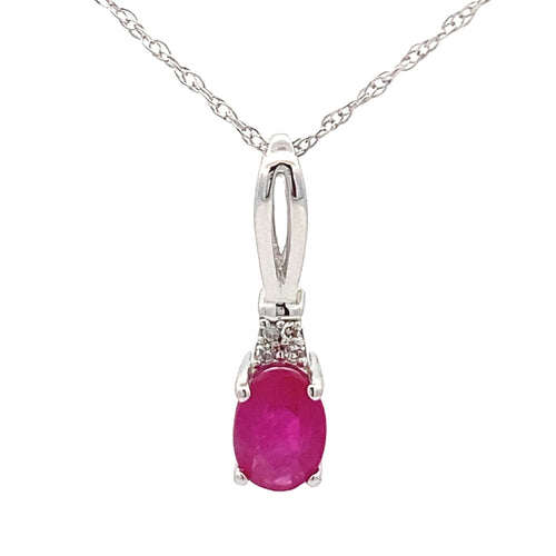 .02ct Ruby Diamond Fashion Pendants 10KT White Gold Bids.com