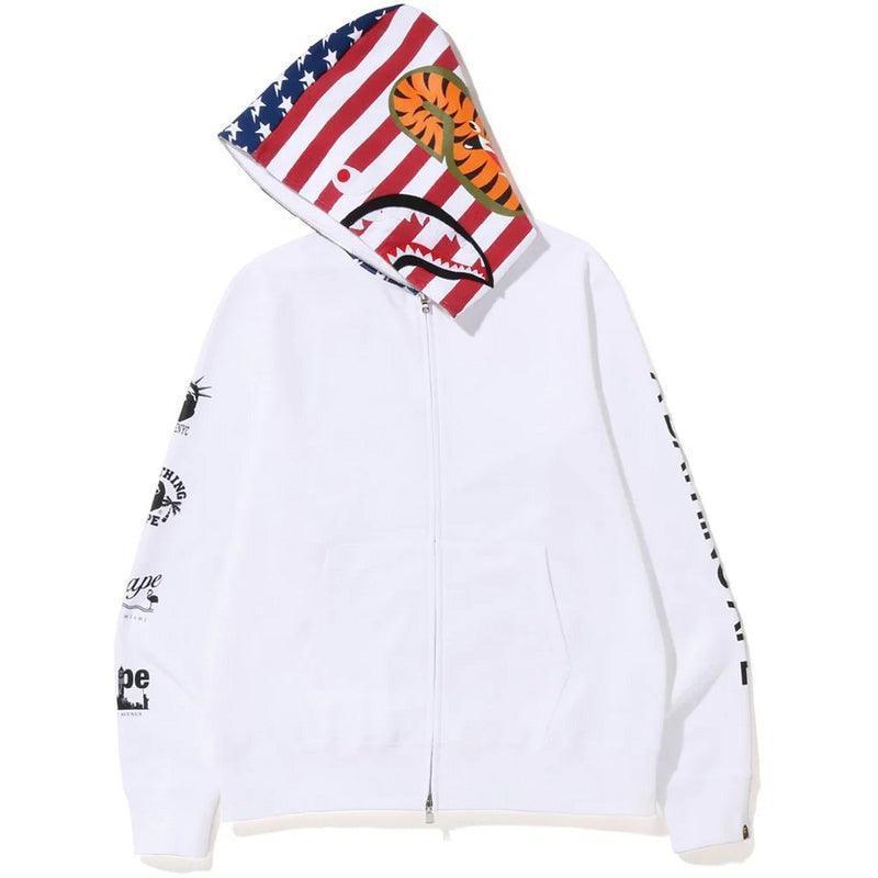 BAPE US Limited Collection USA Shark Hoodie A Bathing Ape White Banlieue91