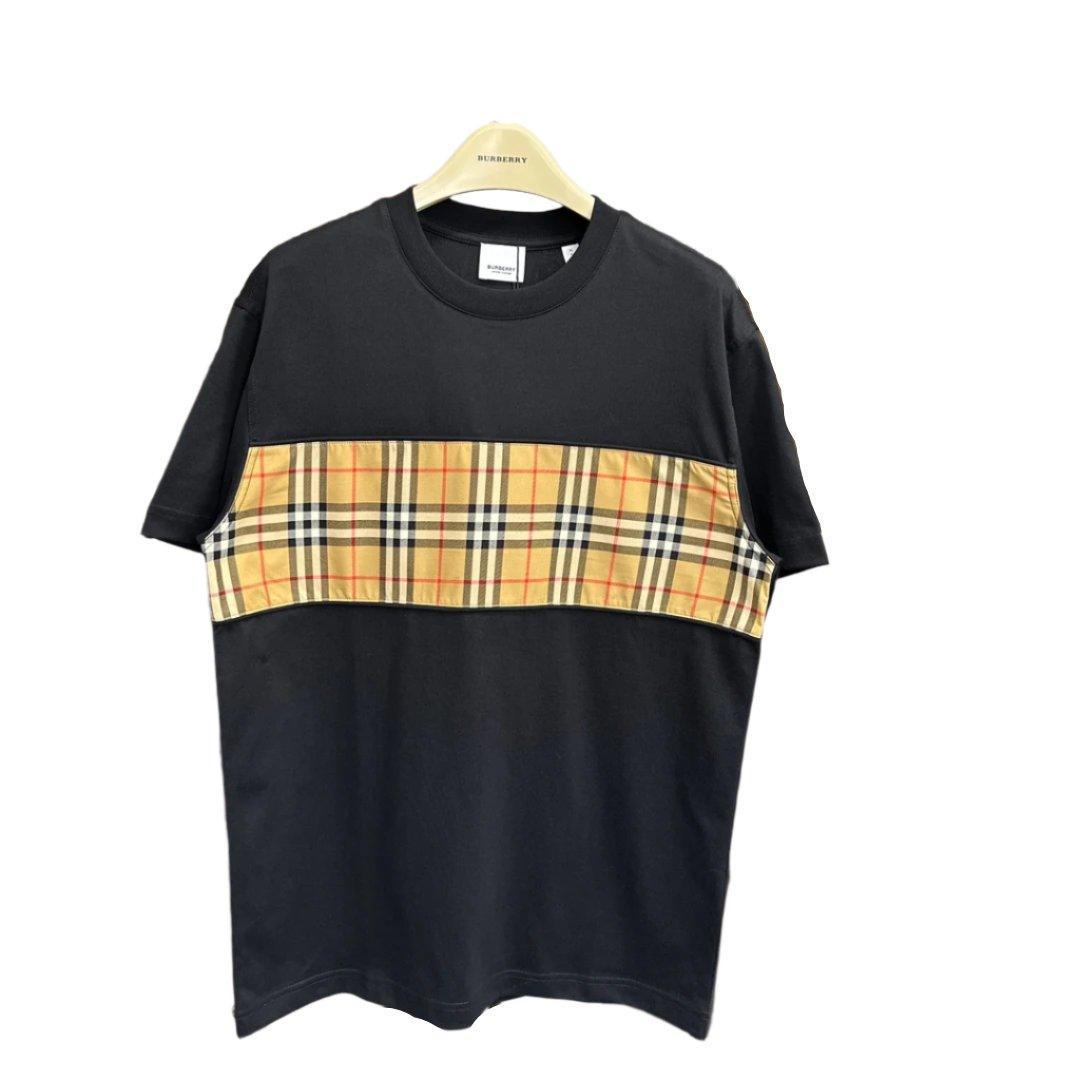 Burberry T-Shirt Without Collar 'Black & Beige' Banlieue91