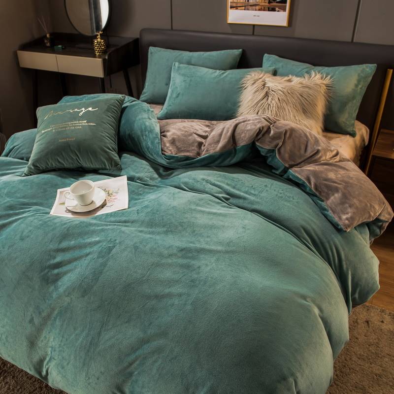 Double Bed Surface Plus Flange Flannel Product Three Thick Bed Sets FLIPSTYLEZLLC