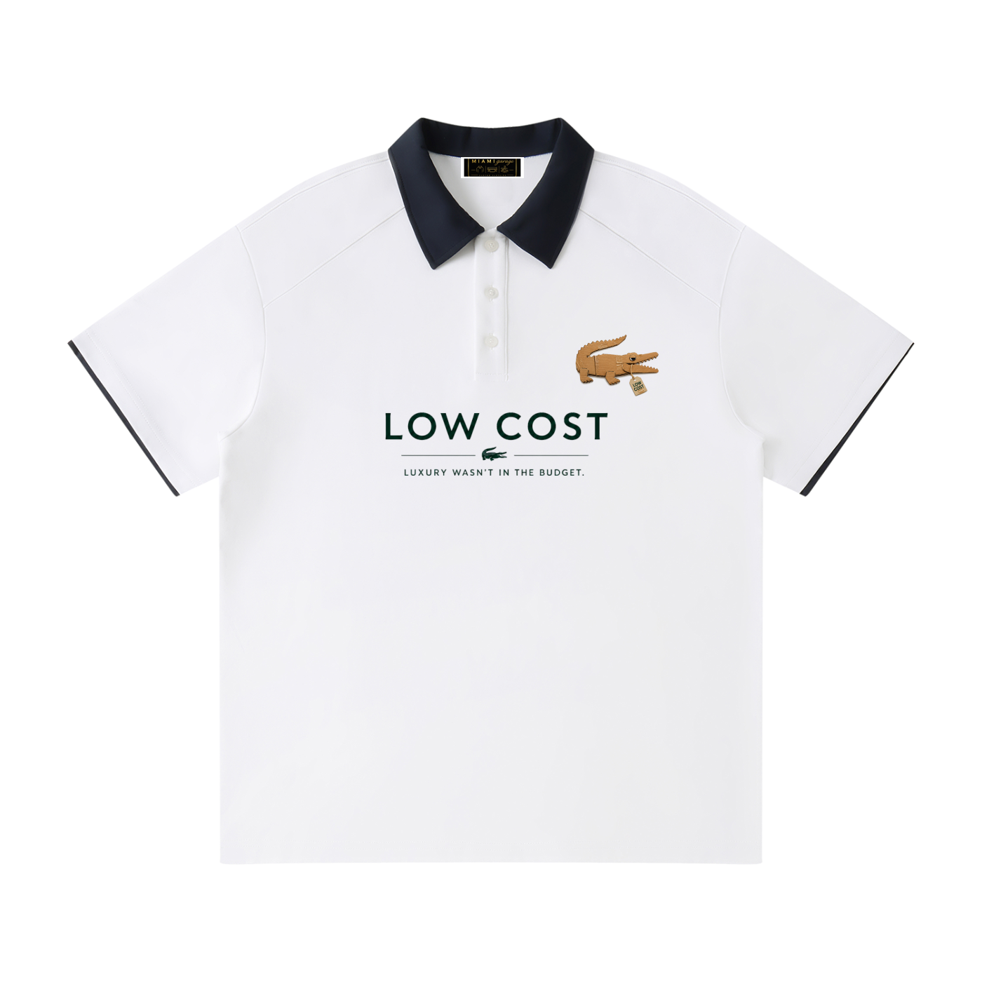 Contrast Collar Raglan Polo Shirt