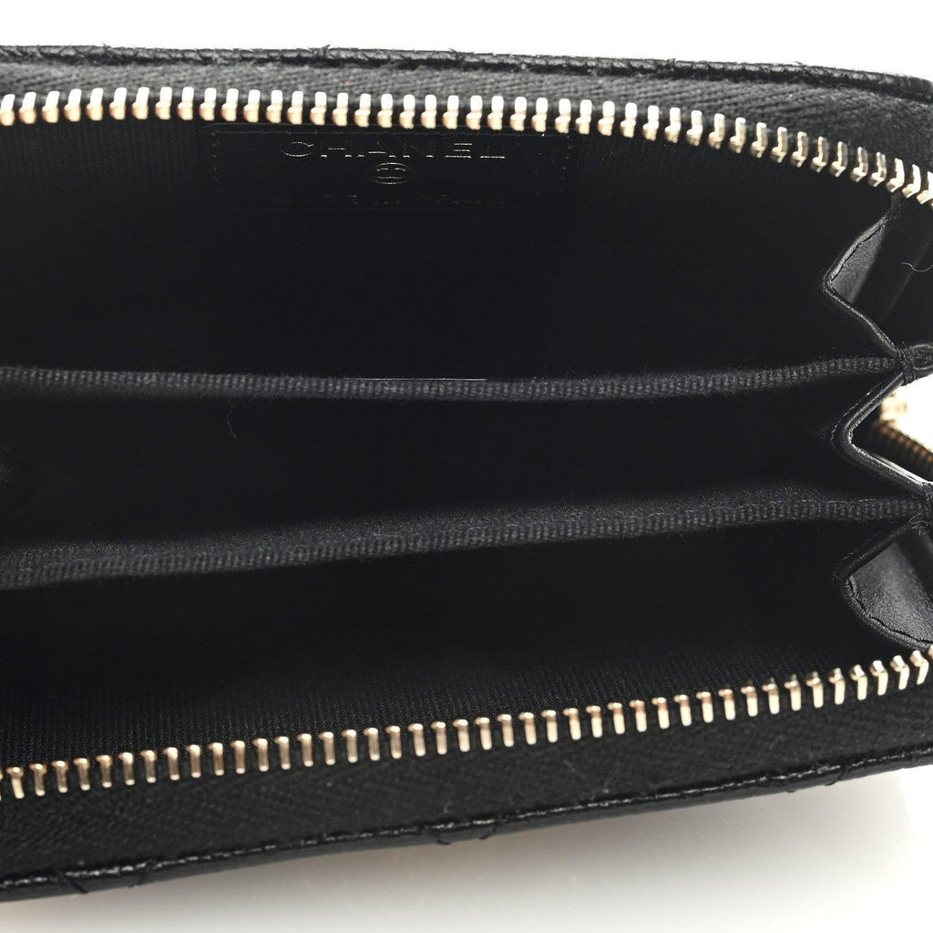 Chanel  Caviar Quilted Multi Chain CC Zip Coin Purse Black Banlieue91