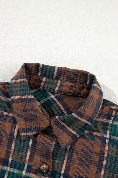 Timeless Women's Classic Plaid Button-Up Long Sleeve Jacket – Lightweight & Stylish Cotton-Blend Outerwear