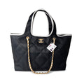 CHANEL 23M Coco Maxi Beach Shopping Tote Black Quilted Banlieue91