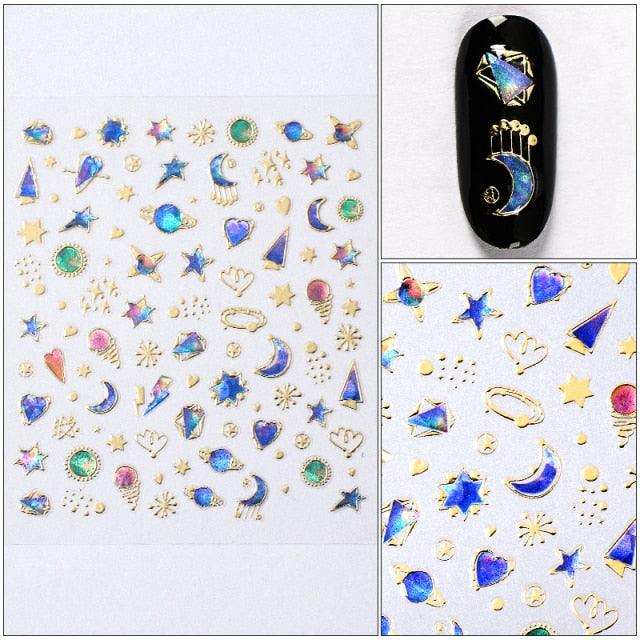 Charm 3D Colorful Nail Sticker Jewelry Design For Nails Sliders Tips Manicure Decoration Decoration Including Hearts Stars Letters Bowknot Leaves Flowers Plants Fruits Butterflies for Woman Decoration Nail Art Nail Ornament Self Adhesive Nail Decals