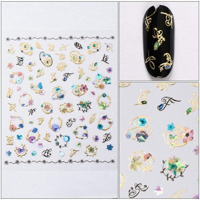 Charm 3D Colorful Nail Sticker Jewelry Design For Nails Sliders Tips Manicure Decoration Decoration Including Hearts Stars Letters Bowknot Leaves Flowers Plants Fruits Butterflies for Woman Decoration Nail Art Nail Ornament Self Adhesive Nail Decals