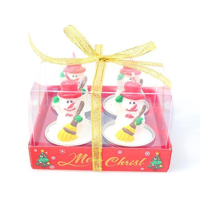 Christmas Candle Themed Festival Ornament Christmas Tea light Candles Handmade Delicate Santa Claus Snowman Pine Cones Christmas Tree Candles Christmas Home Decorations Decorative Cartoon Shaped Candle Home Decor Stevvex