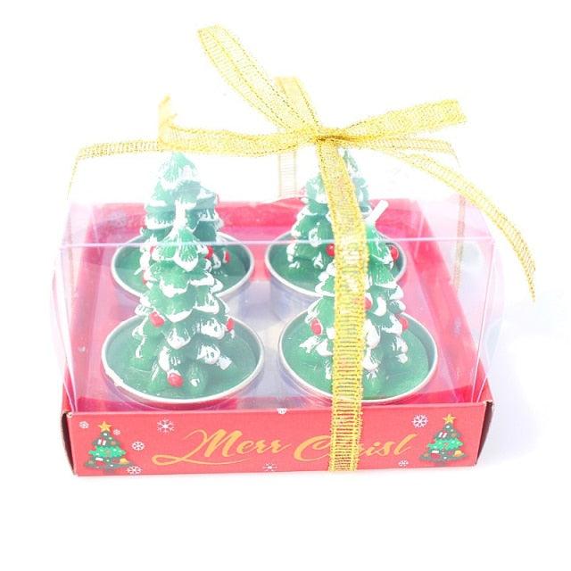 Christmas Candle Themed Festival Ornament Christmas Tea light Candles Handmade Delicate Santa Claus Snowman Pine Cones Christmas Tree Candles Christmas Home Decorations Decorative Cartoon Shaped Candle Home Decor Stevvex