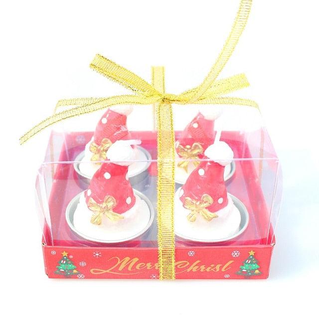 Christmas Candle Themed Festival Ornament Christmas Tea light Candles Handmade Delicate Santa Claus Snowman Pine Cones Christmas Tree Candles Christmas Home Decorations Decorative Cartoon Shaped Candle Home Decor Stevvex