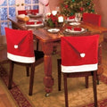 Christmas Hat Chair Cover Xmas Santa Claus Deer Elk Dining Chair Covers for Kitchen Placemat Dining Seat Christmas Home Decor r Back Cover Removable Washable Chair Protector Cover For Kitchen Dining Room Chairs and Living Room 50x60cm Stevvex