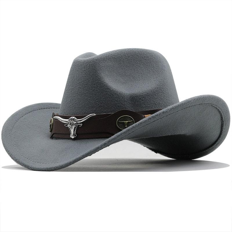 Classic Simple Women Men Wool Western Cowboy Hat Women Men's Western Cowboy Unisex Hat Gentleman Wide Brim Hat Dad Cowgirl Hats Cowgirl Hats With Wide Belt Stevvex