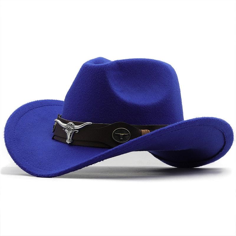 Classic Simple Women Men Wool Western Cowboy Hat Women Men's Western Cowboy Unisex Hat Gentleman Wide Brim Hat Dad Cowgirl Hats Cowgirl Hats With Wide Belt Stevvex