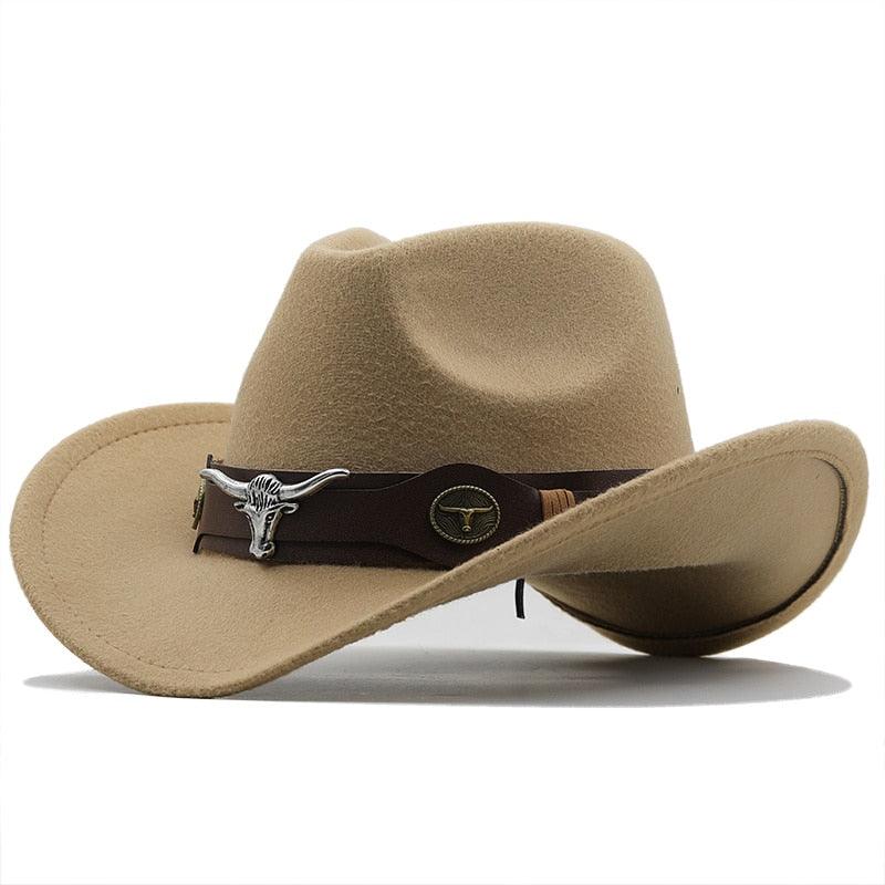 Classic Simple Women Men Wool Western Cowboy Hat Women Men's Western Cowboy Unisex Hat Gentleman Wide Brim Hat Dad Cowgirl Hats Cowgirl Hats With Wide Belt Stevvex