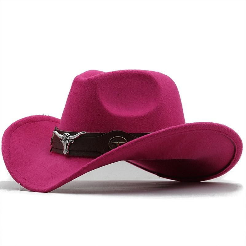 Classic Simple Women Men Wool Western Cowboy Hat Women Men's Western Cowboy Unisex Hat Gentleman Wide Brim Hat Dad Cowgirl Hats Cowgirl Hats With Wide Belt Stevvex